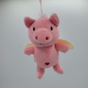 Hallmark Valentines Day Flying Pig Cupid Plush Ornament